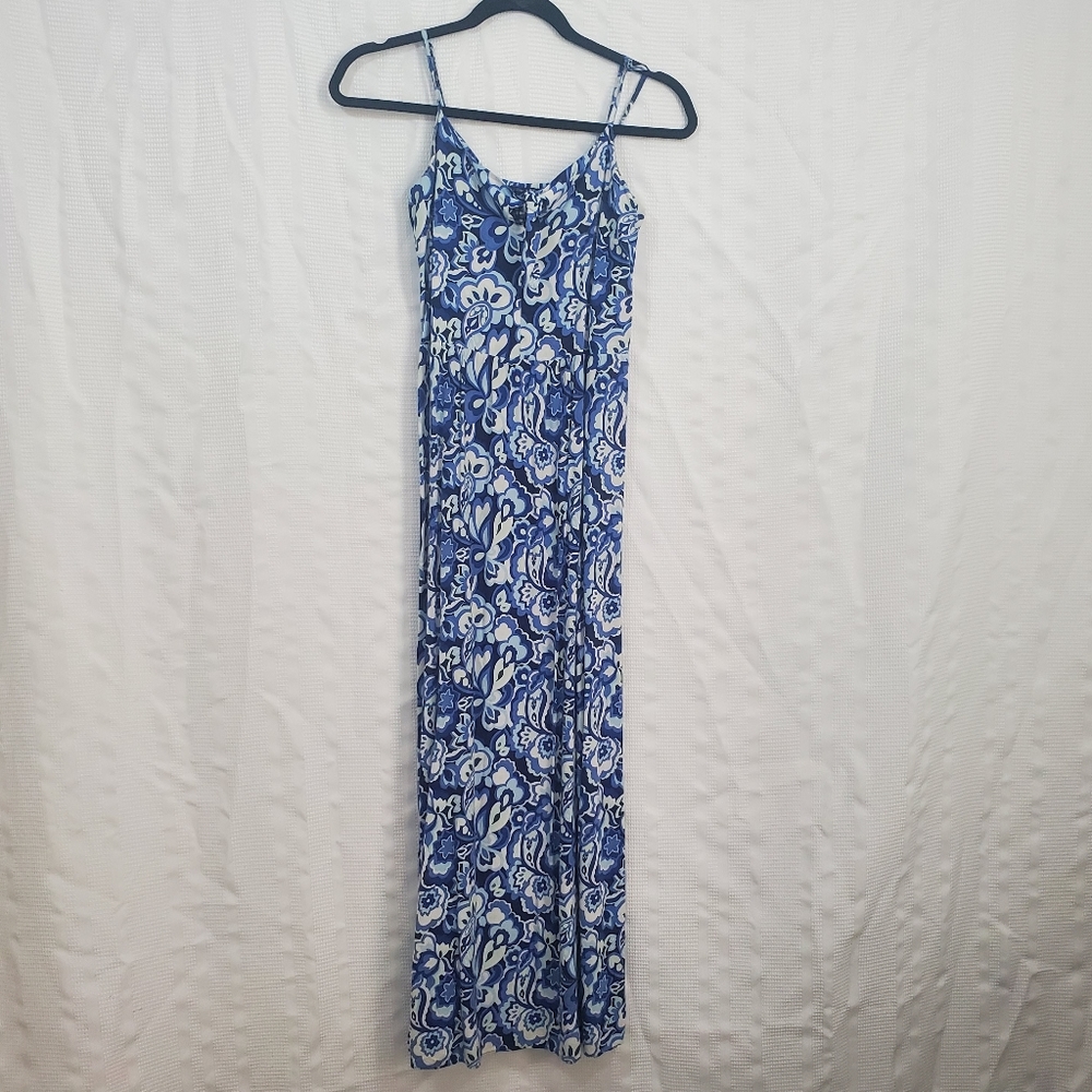 GAP Maxi Dress Blue/White Floral Size XS